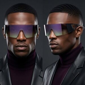 Men Sunglasses‎ Shield Gradient Lens Sporty Beach Outdoor Work UV400 Protection